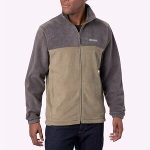 Men's Steens Mountain 2.0 Full Zip Fleece Jacket Grey Tan Two Tone Zip Up Jacket